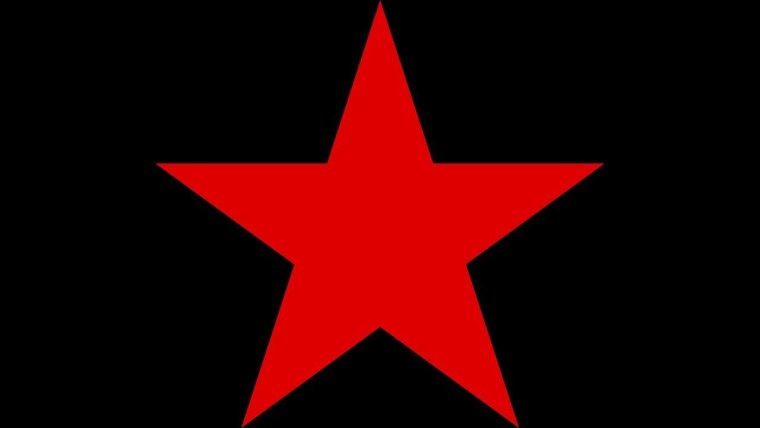 Красная звезда на черном фоне
