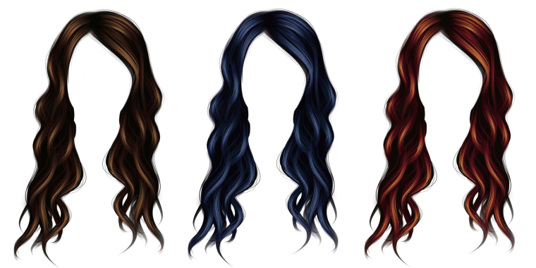 Черные волосы для фотошопа женские