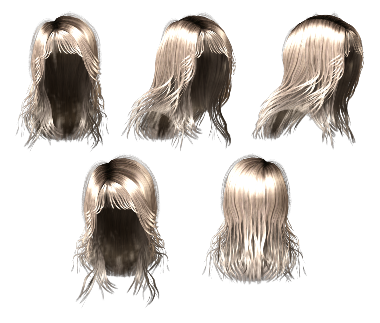 Локоны волос на прозрачном фоне