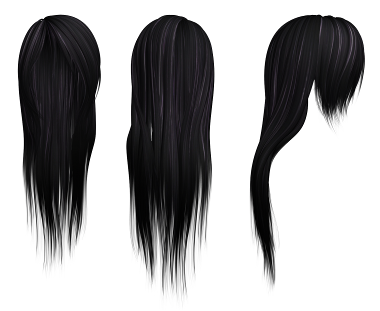 Темные Локоны на прозрачном фоне