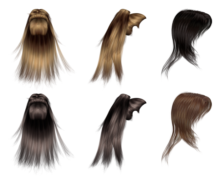 Волосы на прозрачном фоне