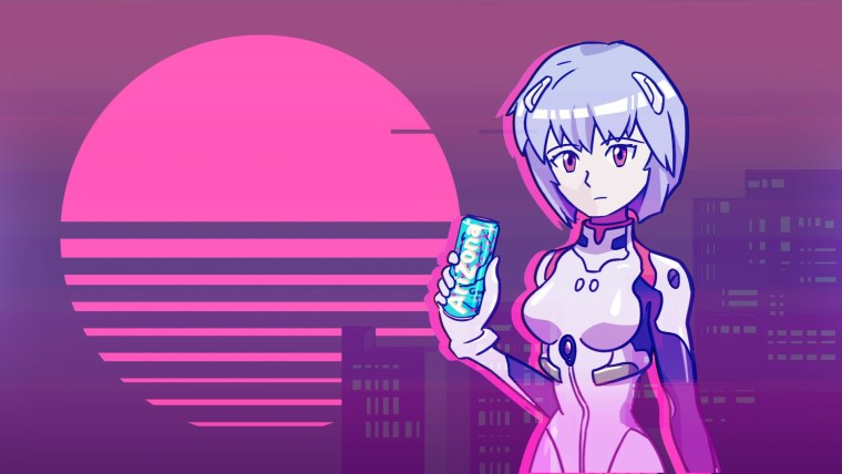 Аниме Evangelion vaporwave