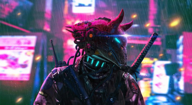 Cyberpunk 2077 Samurai неон