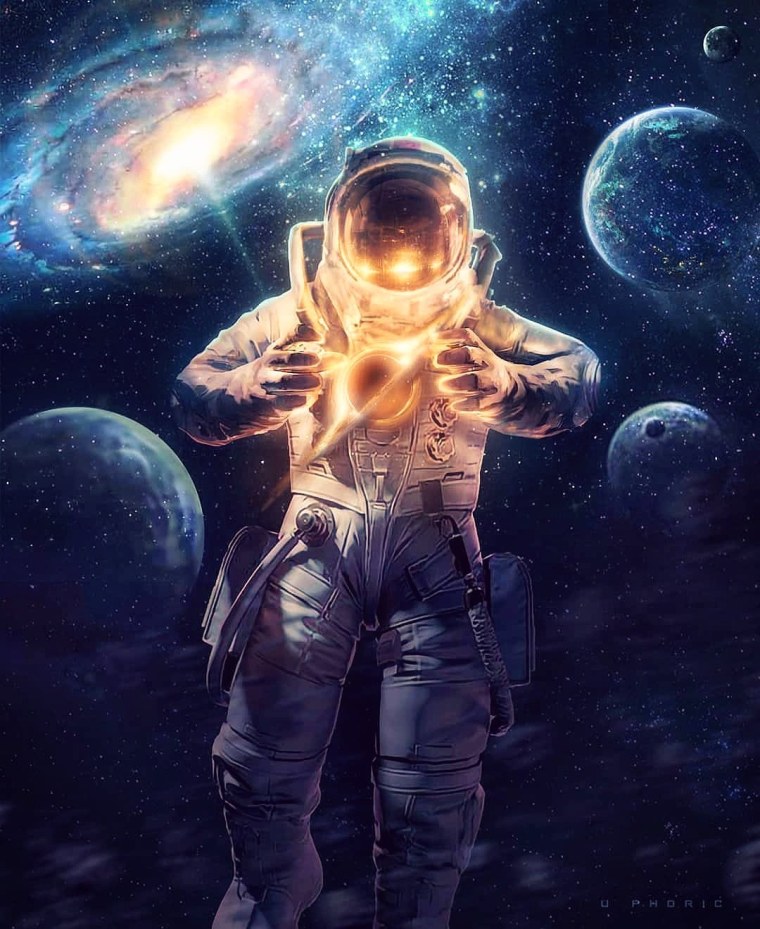 Космонавт в космосе