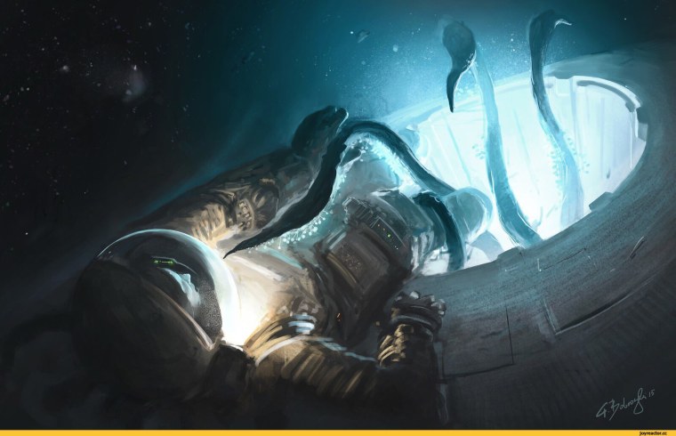 Космический корабль с щупальцами