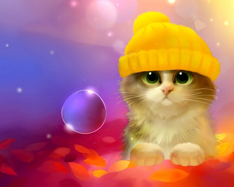 Котенок в шапочке