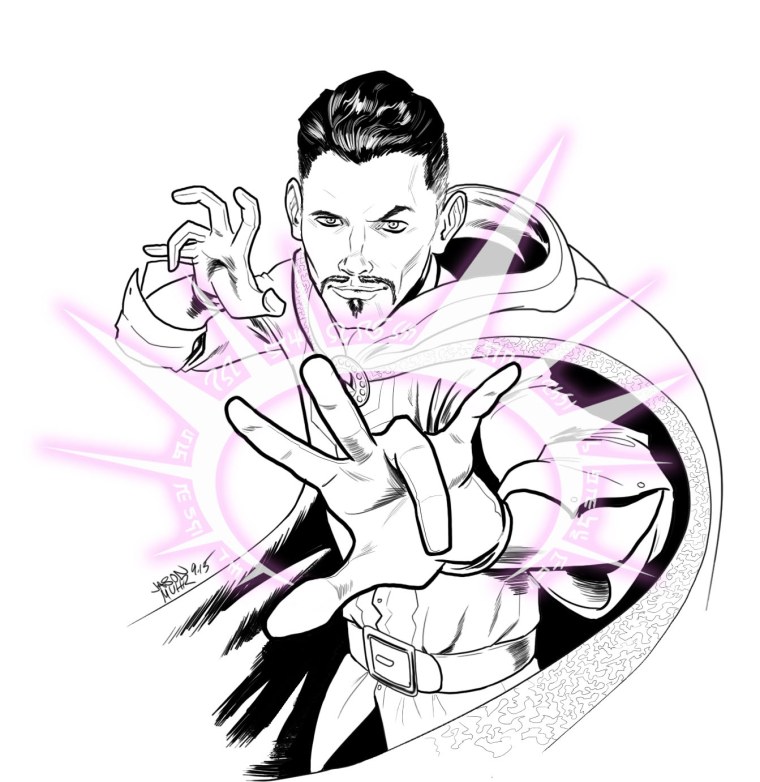 Доктор Стрэндж черно белый