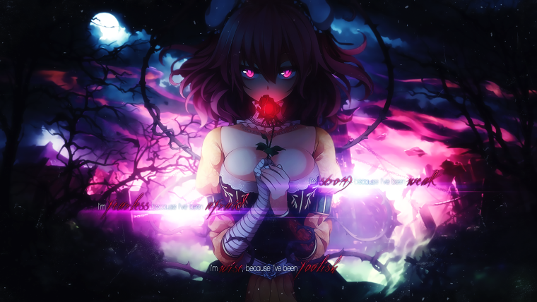 Аниме тян со светящимися глазами