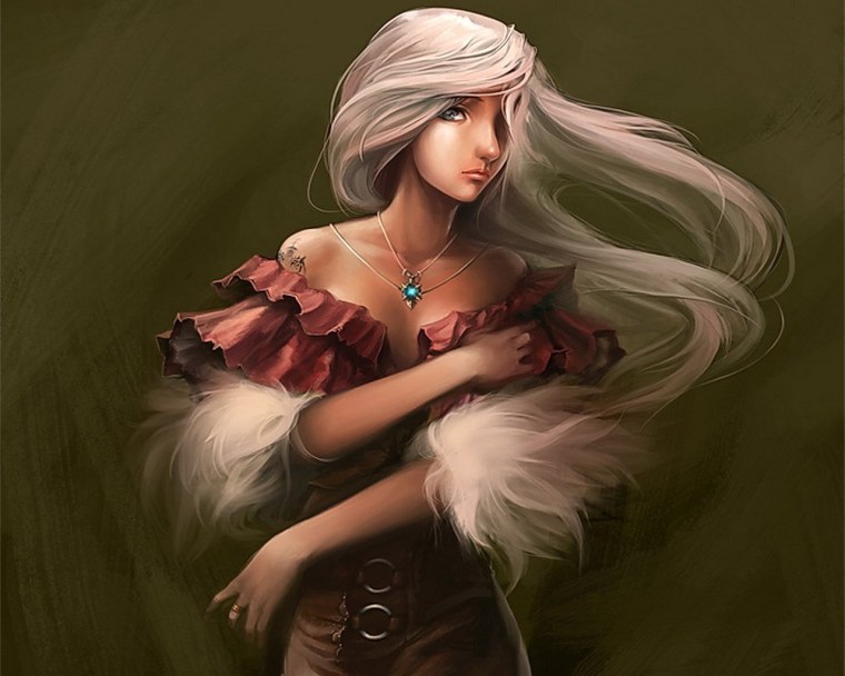 Девушка с белыми волосами арт