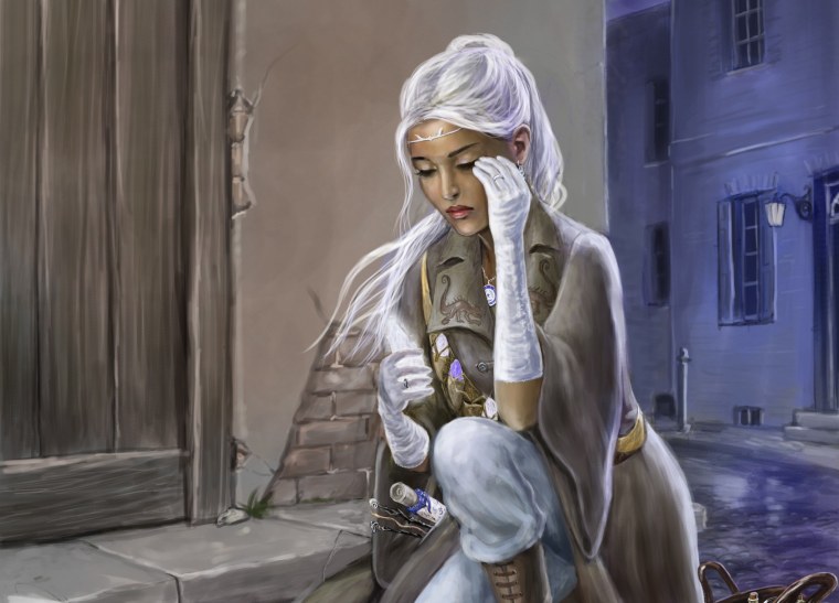 Девушка с седыми волосами фэнтези