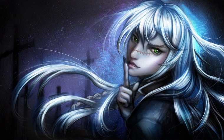 Девушка с белыми волосами арт