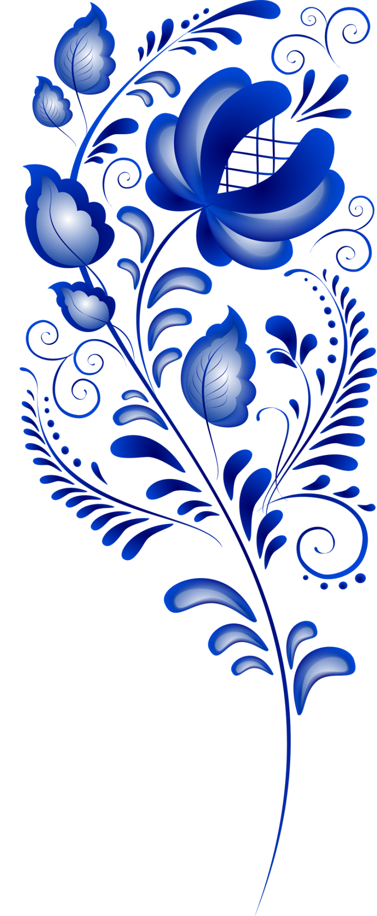 Орнаментная роспись Гжель