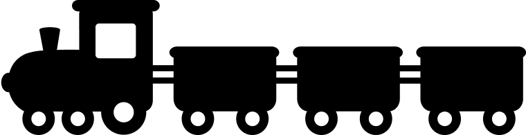 Силуэт паровоза с вагонами