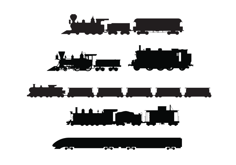 Железнодорожные пути вектор сбоку