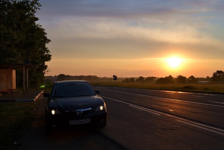 Mercedes w205 Black закат