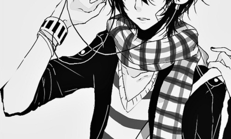 Аниме арт чб