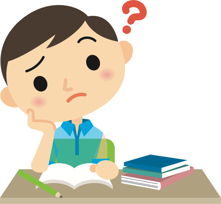 Думающий мальчик на прозрачном фоне