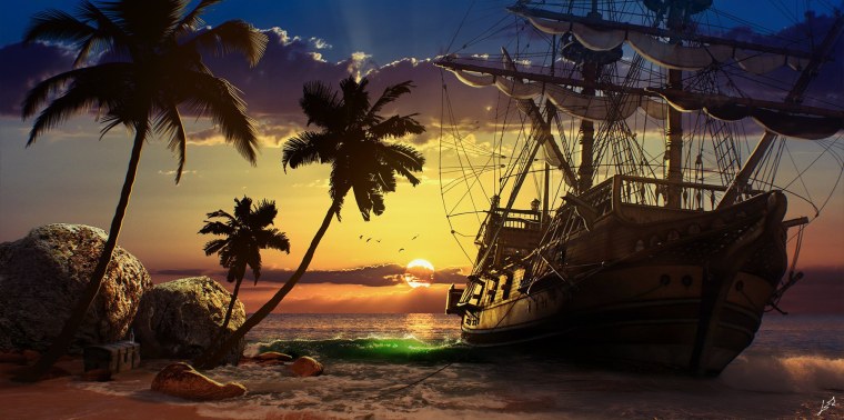 Пиратский корабль фон