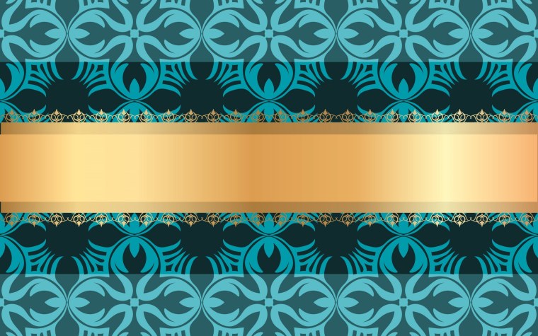 Обои бирюза с золотом