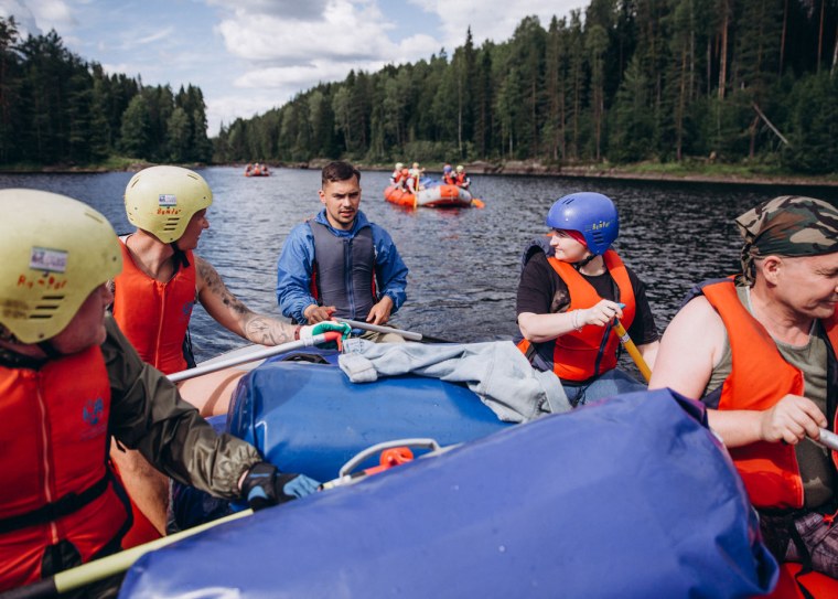 Рафт для сплава по реке Шуя в Карелии