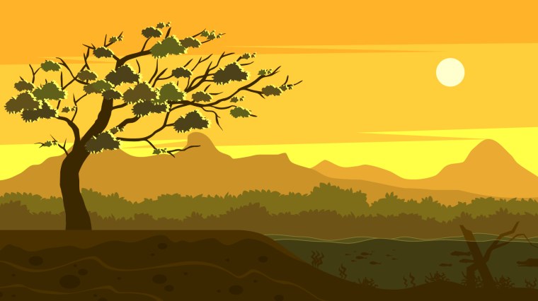 Африканский пейзаж мультяшный