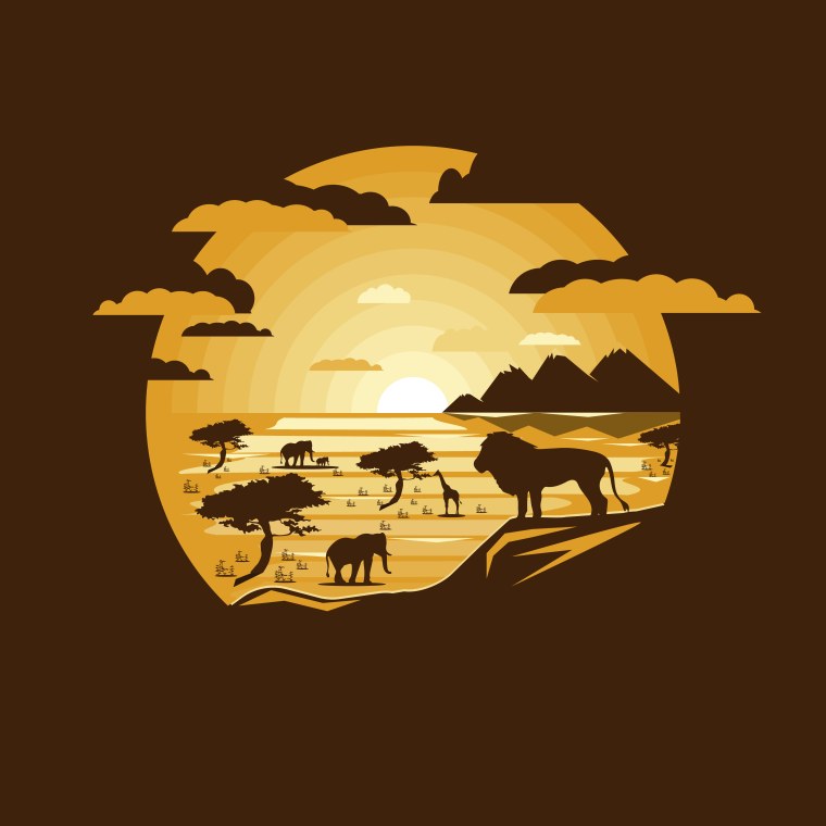 Саванна пейзаж вектор