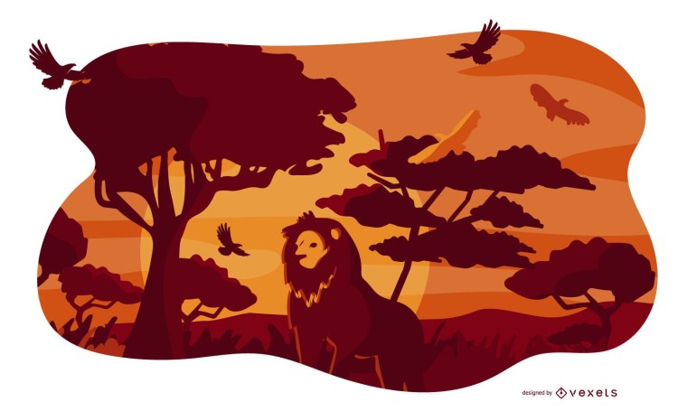 Рисунки оазиса в саванне