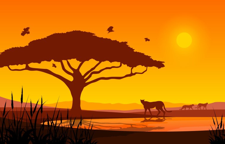 Дерево Саванна вектор