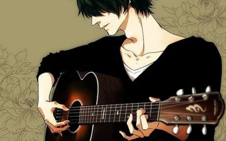 Парень с гитарой арт