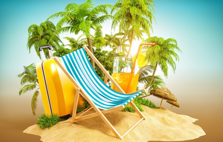 Шезлонг под пальмой