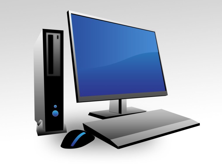 Компьютер на прозрачном фоне
