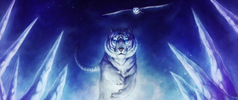 Алмазная вышивка белый тигр диамонд