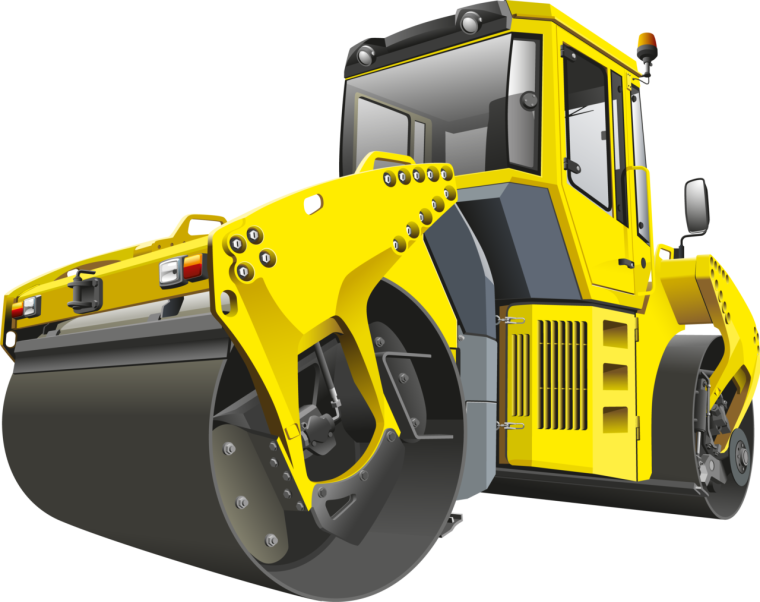 Спецтехника дорожный каток вектор