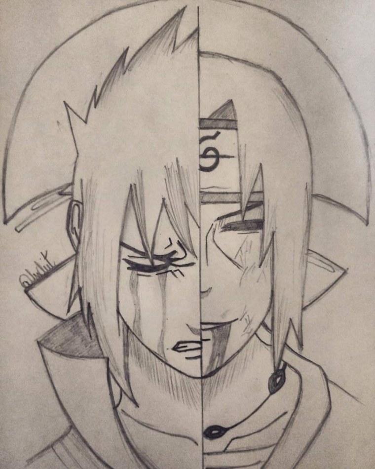 Зарисовки картины из Наруто