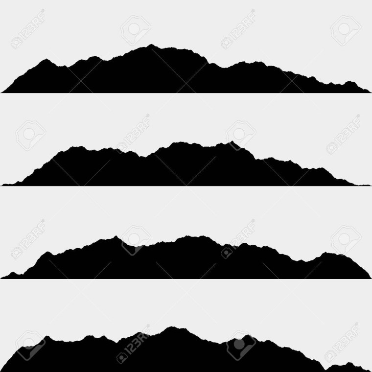 Силуэт горного ландшафта