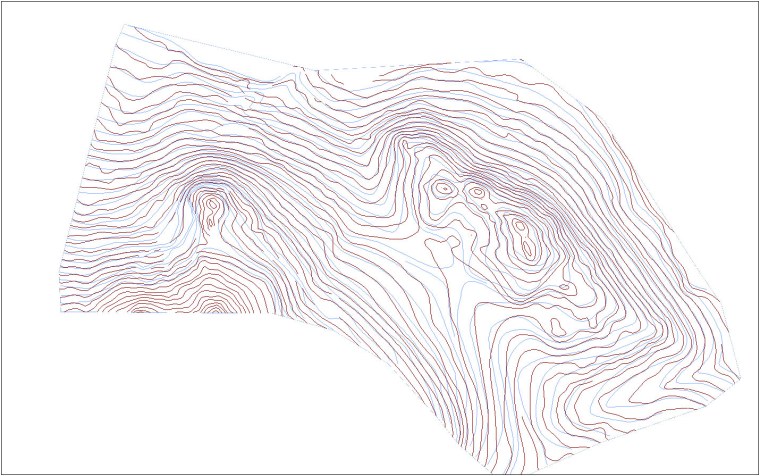 Изолинии рельефа вектор