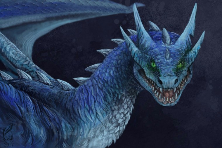 Бело голубой дракон