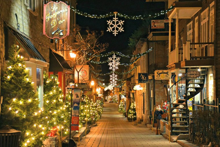 Улица Пти-Шамплейн Квебек Рождество