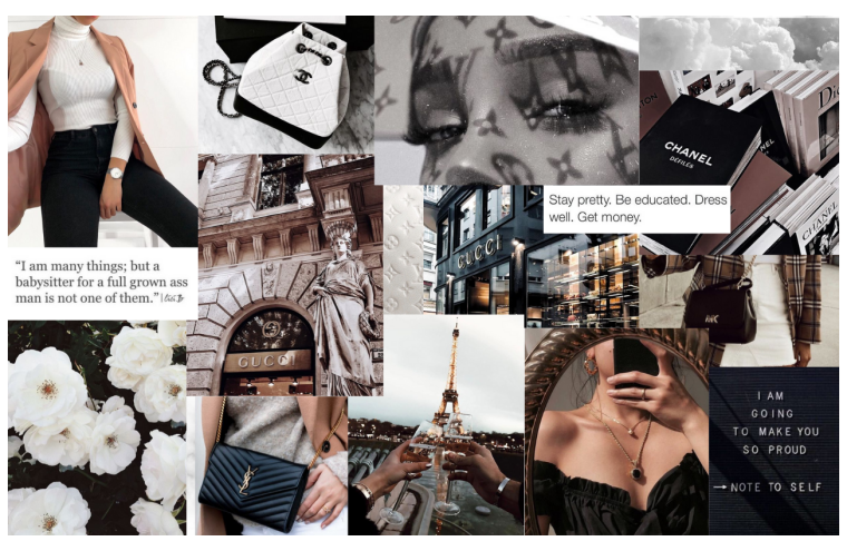 Коллаж в бежевых тонах для рабочего стола aesthetic