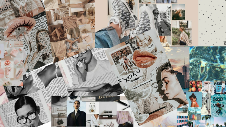 Эстетичные обои бежевые коллаж