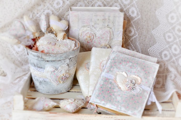 Крафт пакет в стиле шебби Шик