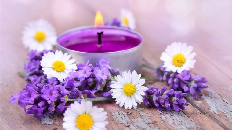 Цветы на голубом небе