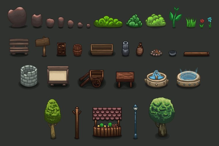 Тайлсет 2д камень