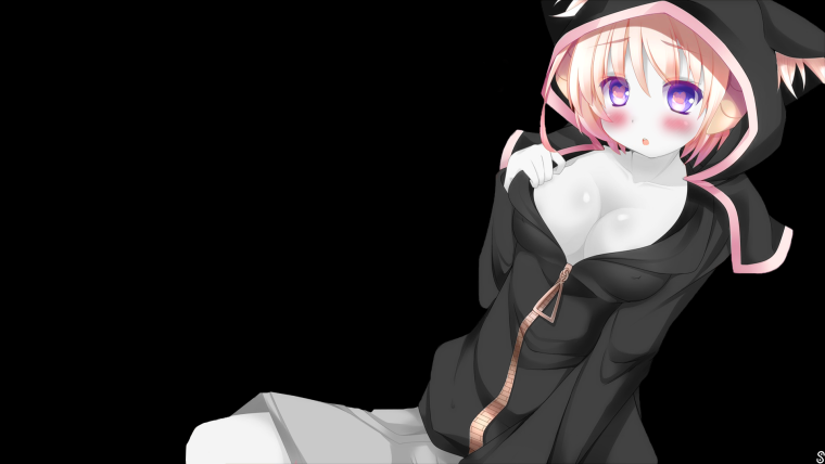 Тянка на черном фоне