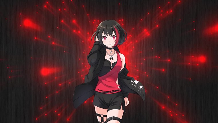 Аниме девушка в Красном