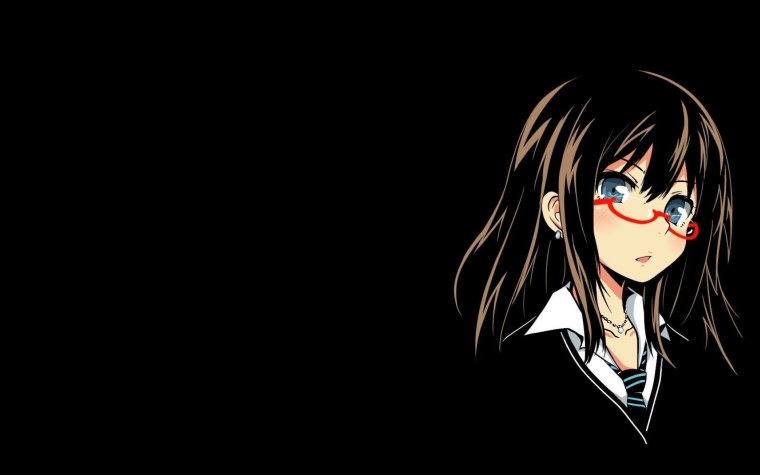 Аниме девочка на черном фоне