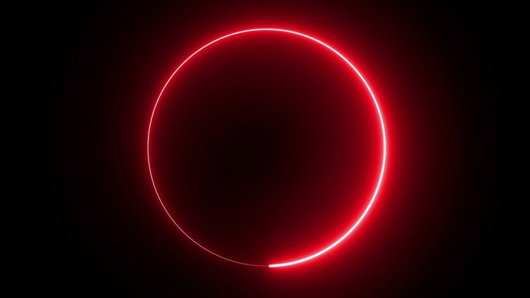 Красный неоновый круг