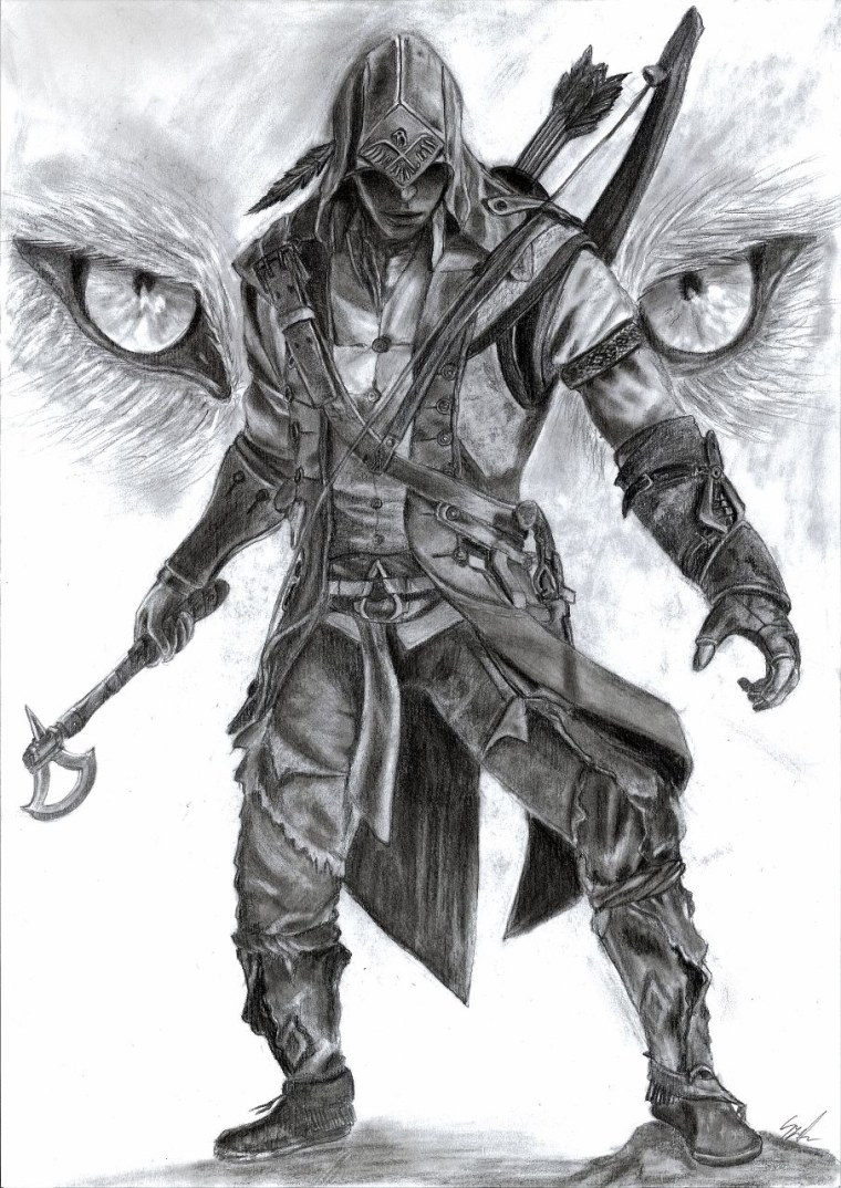 Раскраска ассасин Крид Эцио