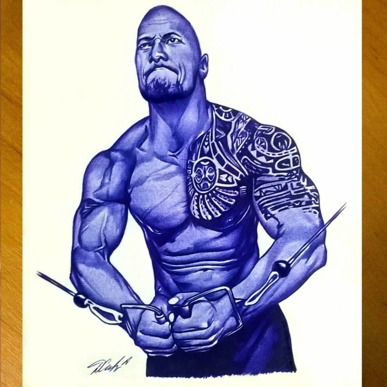 Роспись скалы Дуэйна Джонсона