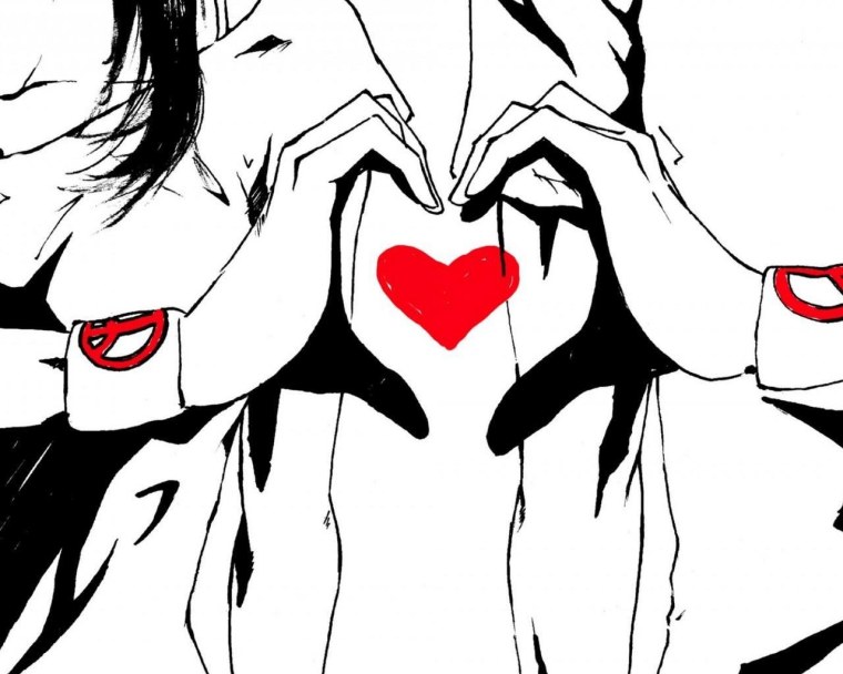 Аниме парень с сердечком